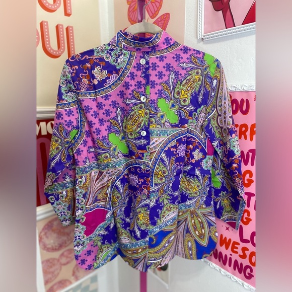 NWT HINSON WU Vibrant Paisley Blouse - Picture 4 of 8